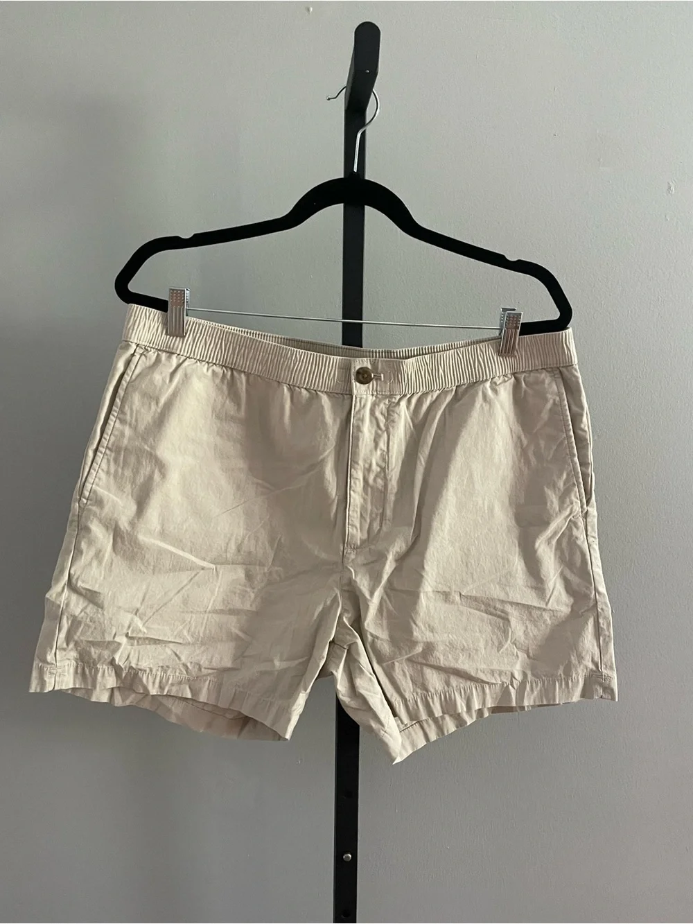 Banana Republic Cotton Elastic Waist Tan Chino Shorts Size 36